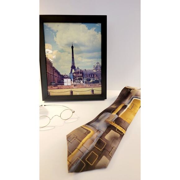 Jerry Garcia Tie Mens Gold Brown Limited Edition Painting Rustic Artist - Picture 2 of 4